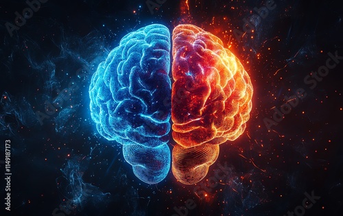 Wallpaper Mural Conceptual split brain artwork Torontodigital.ca