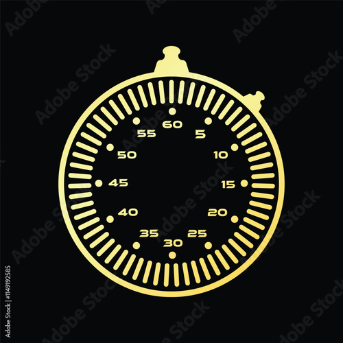 high quality modern stopwatch gold color icon with minimalist design for digital and print projects