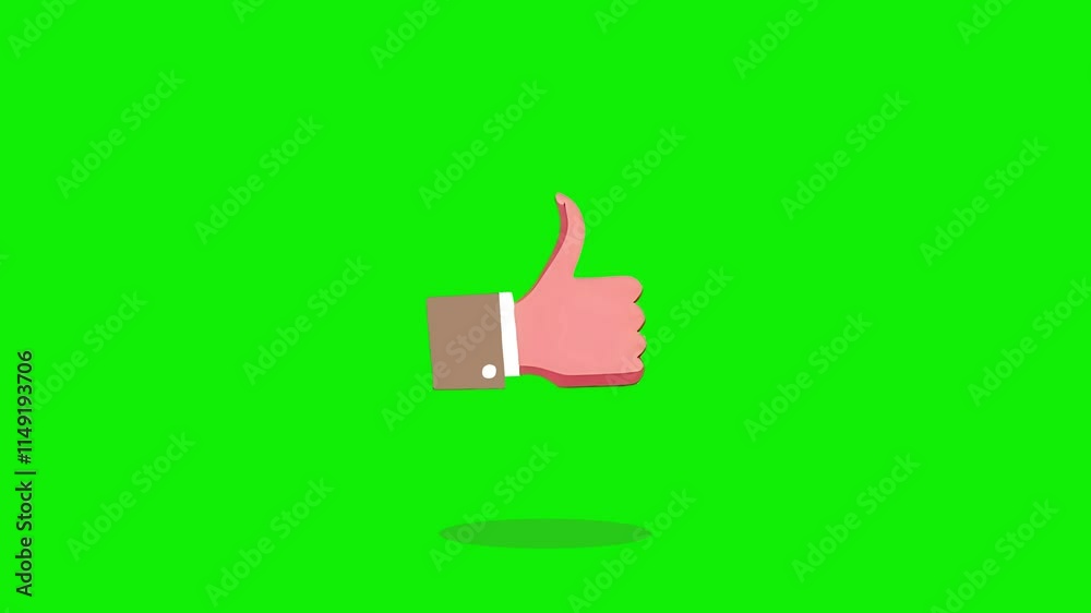 Ultra-HD Animated Thumbs Up, A 4K Symbol of Support and Positive Feedback on a green screen canvas Ultra-HD Animated Thumbs Up, A 4K Symbol of Support and Positive Feedback on a green screen canvas