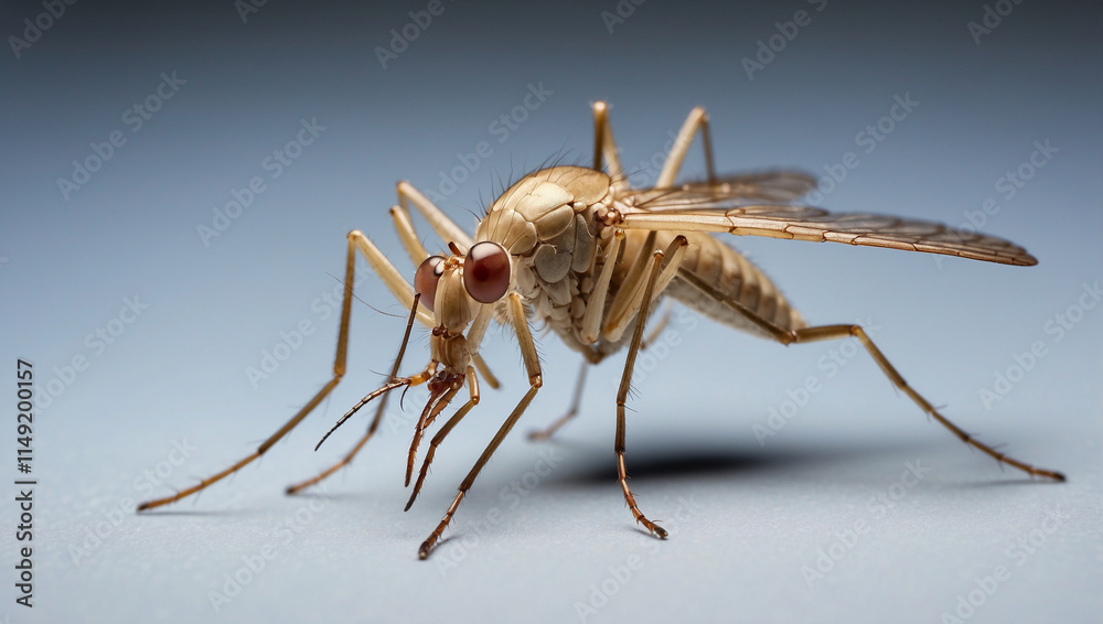 An Intricate Image of a Mosquito Isolated Against a Simple Background An Intricate Image of a Mosquito Isolated Against a Simple Background