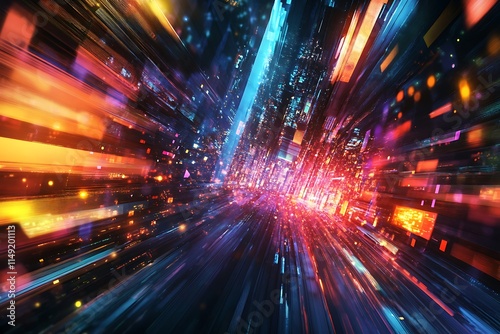 Abstract Speed of Light Cityscape
