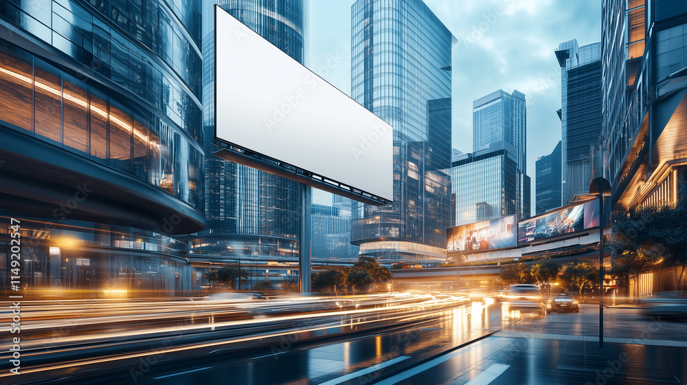 Fototapeta premium 空白の広告掲示板のモックアップ