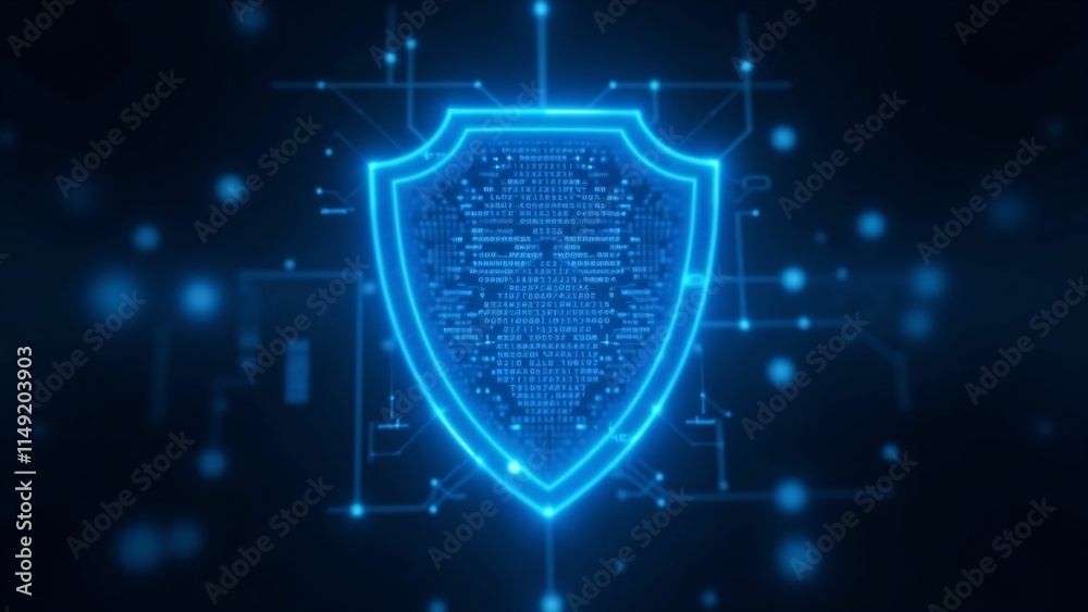 Obraz premium Cybersecurity measures protecting data digital environment graphic visualization futuristic technology abstract viewpoint