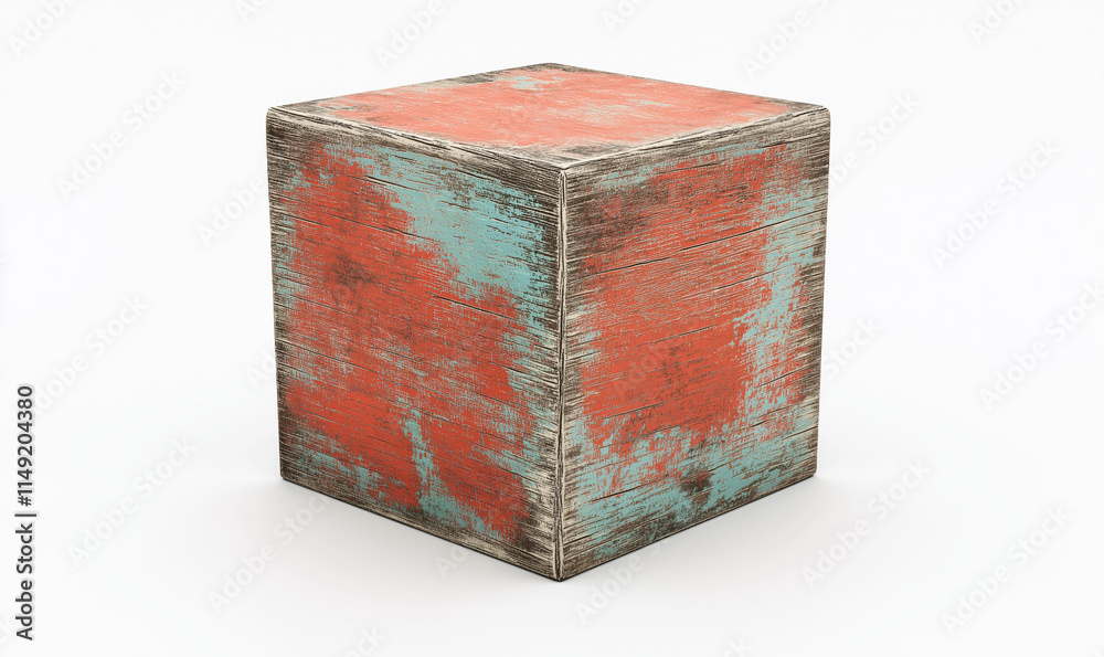 Obraz premium a red colour box for mockup on a white isolated background