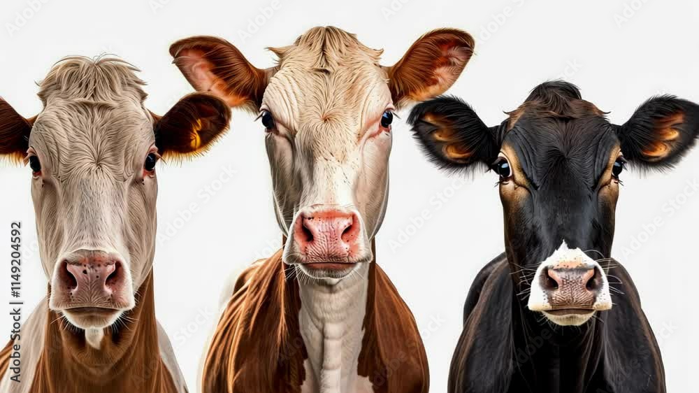 A charming watercolor illustration featuring domestic farm animals like cows, sheep, horses, and chickens on a white background. A charming watercolor illustration featuring domestic farm animals like cows, sheep, horses, and chickens on a white background.