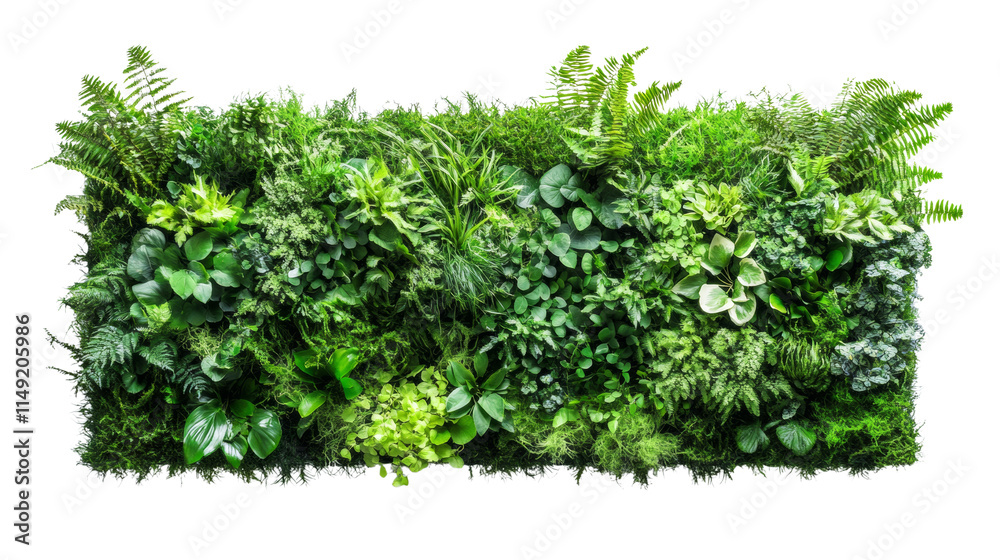 Fototapeta premium green plant wall panel isolated transparent background