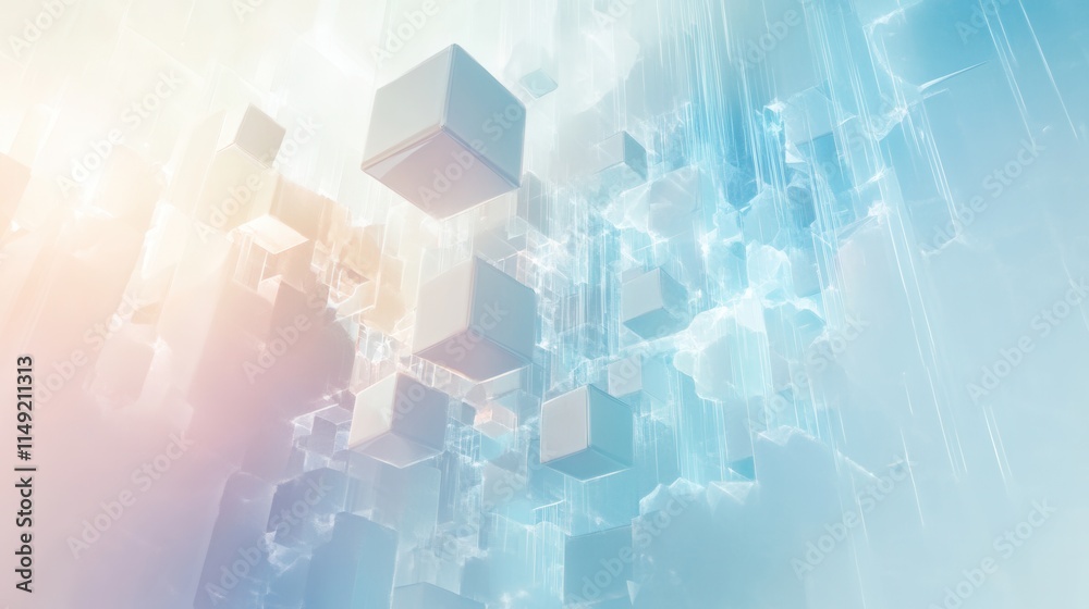 Abstract Pastel Blue and Beige 3D Cube Background Futuristic Digital Technology and Data Structure Concept Abstract Pastel Blue and Beige 3D Cube Background Futuristic Digital Technology and Data Structure Concept