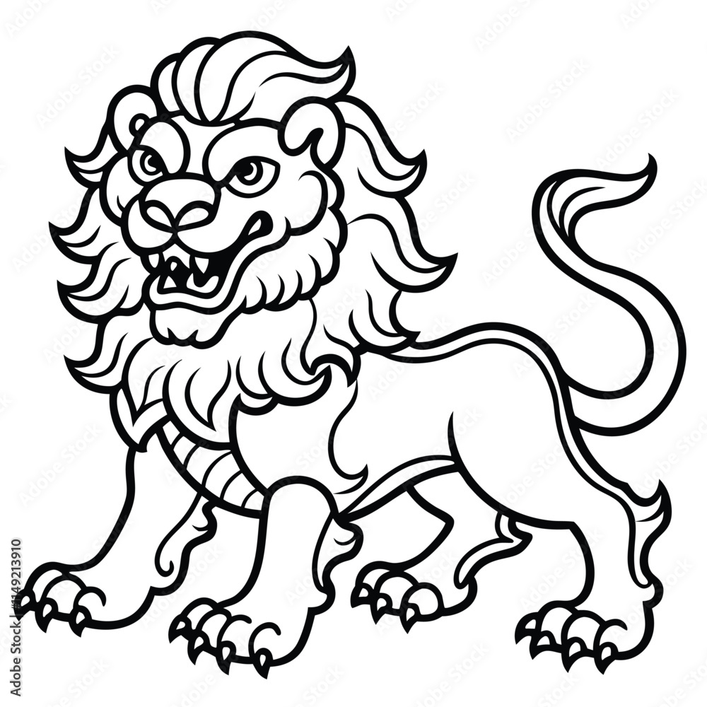 Naklejka premium illustration of a lion