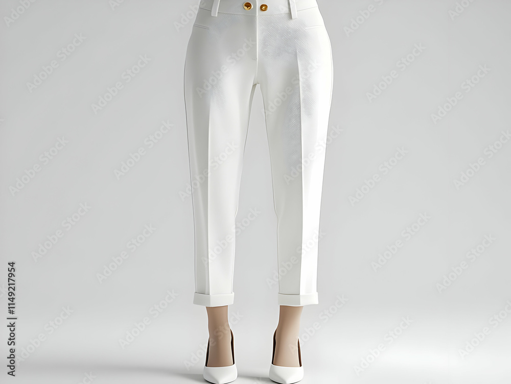 White Pants and Heels 3D Illustration White Pants and Heels 3D Illustration