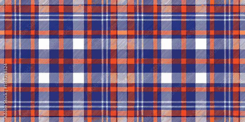 Vibrant blue and orange plaid pattern with a classic check design, perfect for fashion and textile applications. Vibrant blue and orange plaid pattern with a classic check design, perfect for fashion and textile applications.