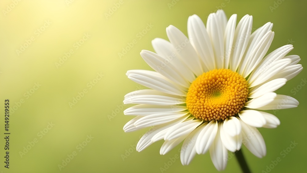 A macro shot of a daisy with sharp white petals and a golden yellow core A macro shot of a daisy with sharp white petals and a golden yellow core