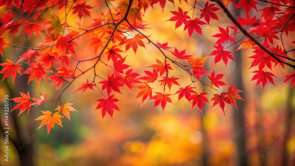 red maple leaves on branches in autumn, leaf change, maple leaf forest red maple leaves on branches in autumn, leaf change, maple leaf forest