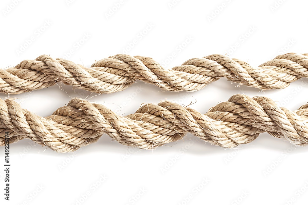 Fototapeta premium rope knot isolated on white background. rope knot closeup.