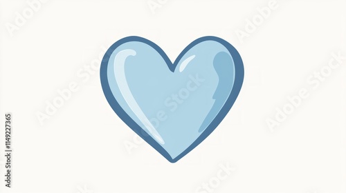 Another Soft Blue Heart Illustration