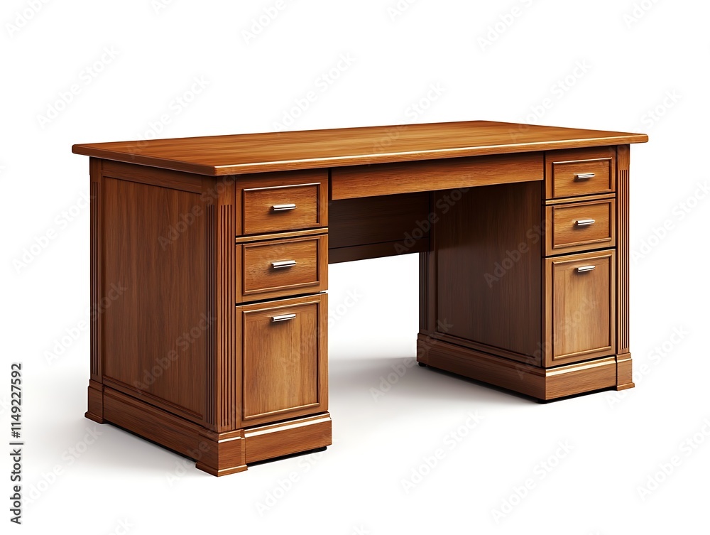 rectangular office desk with storage drawers isolated on white background rectangular office desk with storage drawers isolated on white background