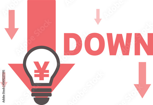 電気代の値下げに関する電球イラスト　
