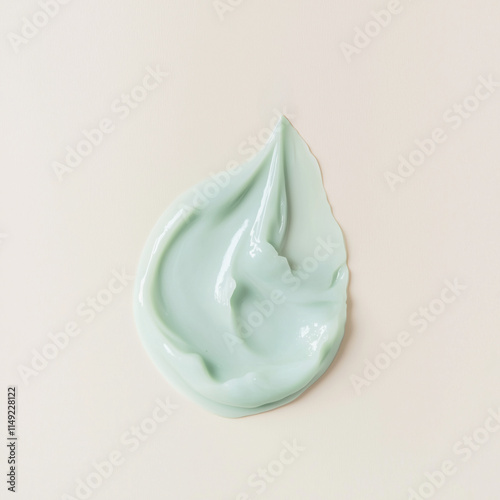 Mint green creamy gel swatch, ideal for face cream, body butter, or hair treatment texture.