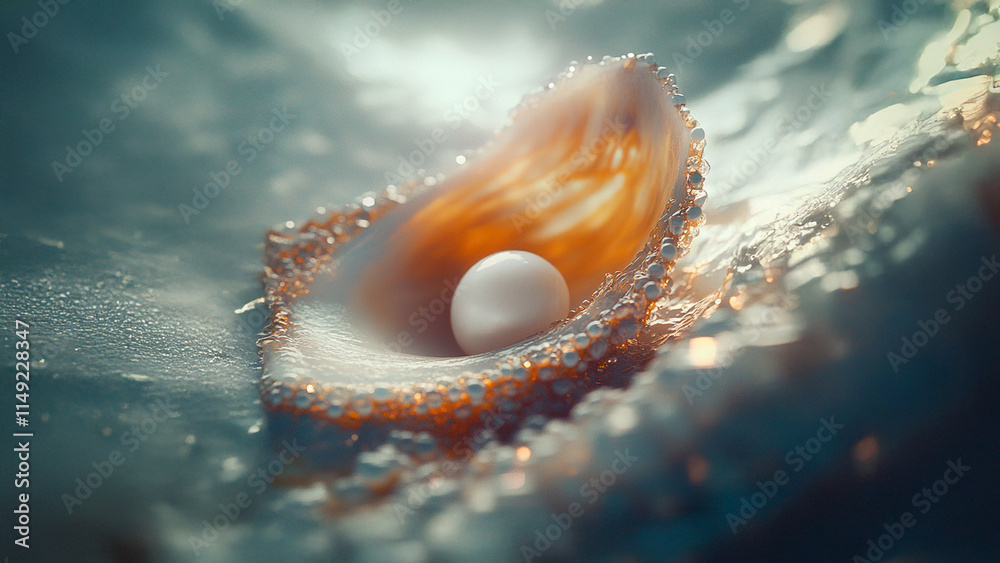 Shell with a pearl in water. Shell sea glare light white pearl beach. Pearls on a beach with white shells. The photo is of a shell in the water with a pearl floating in the lifestyle water. Shell with a pearl in water. Shell sea glare light white pearl beach. Pearls on a beach with white shells. The photo is of a shell in the water with a pearl floating in the lifestyle water.