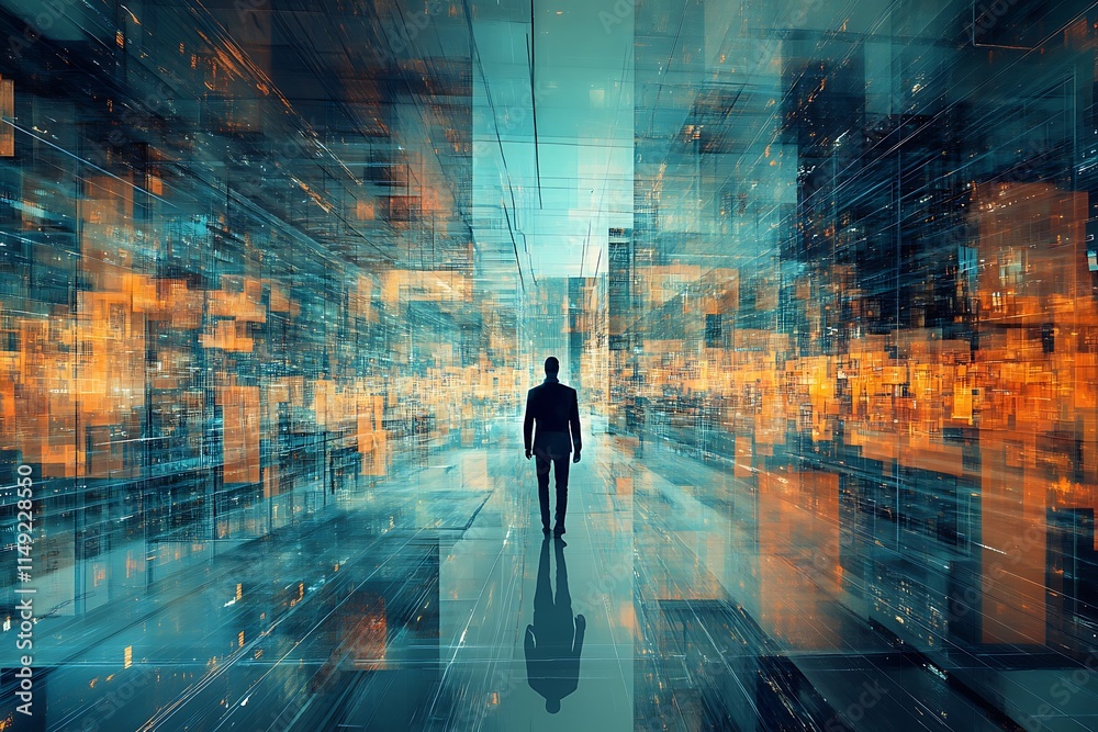 Future City, Digital Corridor, Businessman, Technology, Innovation Future City, Digital Corridor, Businessman, Technology, Innovation