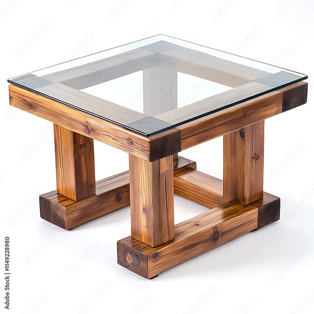 wooden and glass coffee table isolated on white background wooden and glass coffee table isolated on white background