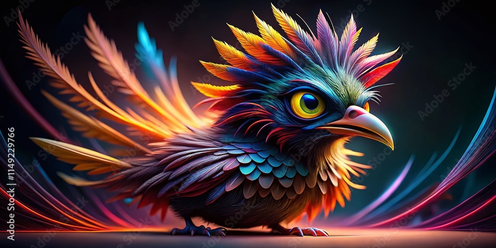 Mean Cartoon Bird Long Exposure Photography - Angry Avian Blurred Motion Mean Cartoon Bird Long Exposure Photography - Angry Avian Blurred Motion