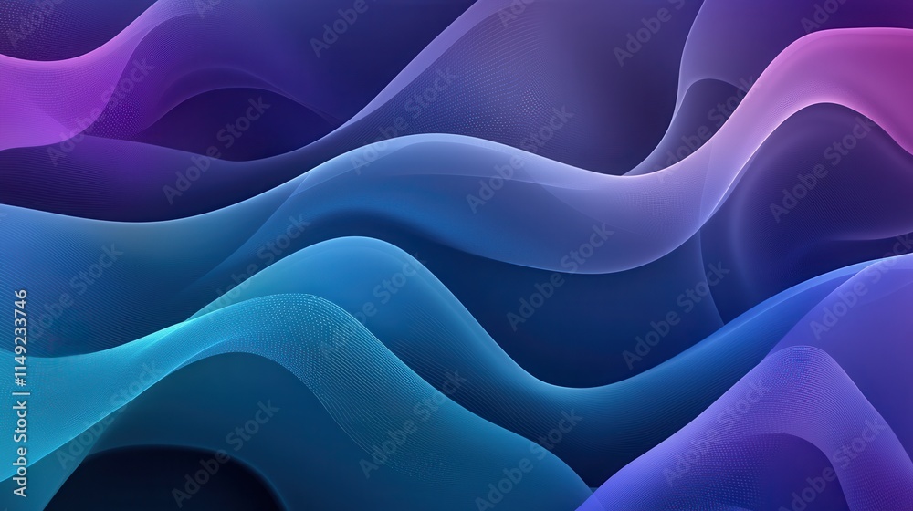 Obraz premium Abstract Blue and Purple Wave Background Smooth, Flowing Gradient Design for Digital and Print Projects