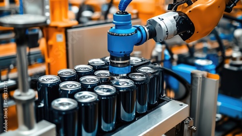 Automated Can Packaging Line with Robotic Arm