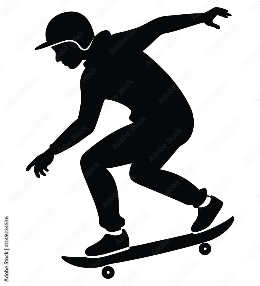 Obraz premium WebBlack silhouette of an athlete skateboarder in a jump