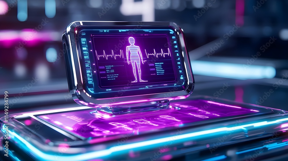 futuristic medical hud interface - cyberpunk aesthetics futuristic medical hud interface - cyberpunk aesthetics