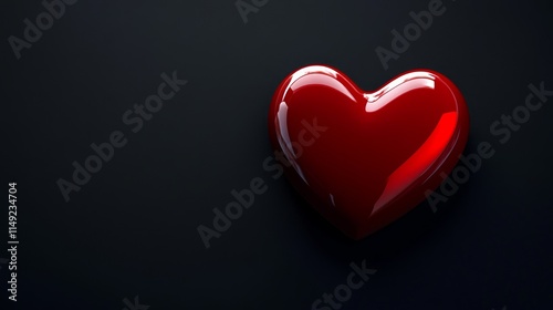 Another Red Heart on Black Background