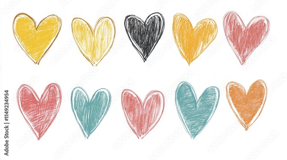 Another Set of Hand-Drawn Hearts