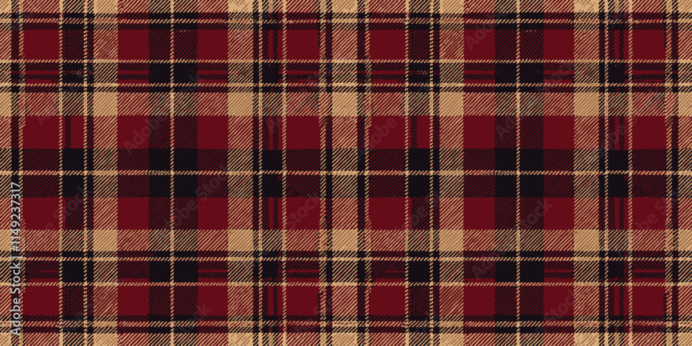 A classic red and beige plaid pattern with alternating dark lines, perfect for cozy autumn vibes. A classic red and beige plaid pattern with alternating dark lines, perfect for cozy autumn vibes.