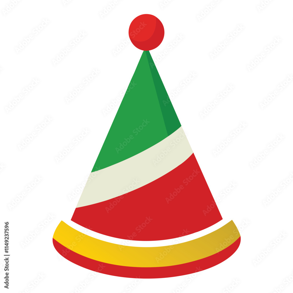 Christmas Party Hat Vector Illustration for Festive Holiday Design and Decoration Christmas Party Hat Vector Illustration for Festive Holiday Design and Decoration