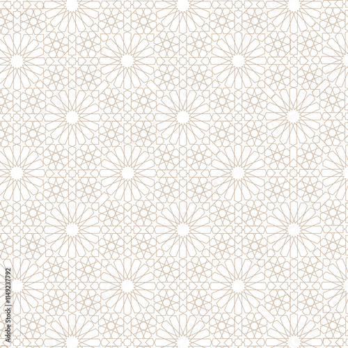 Seamless geometric pattern in authentic arabian style