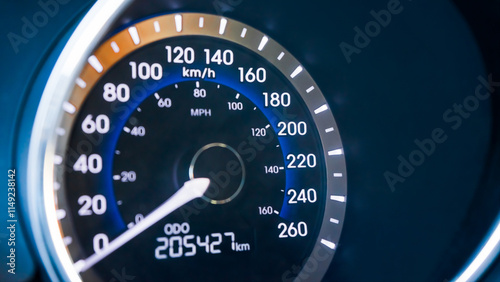 Spirometer and Dashboard Interface for Automotive, Closeup of car dashboard