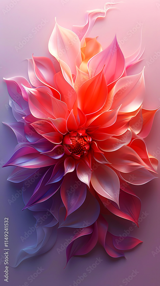 Obraz premium Magical Fantasy Dahlia Flower Landscape Design with Glowing Light – Elegant Floral, Artistic Concepts, Wall Art, Digital Art, Greeting Cards, Branding, Social Media, Packaging, Invitations