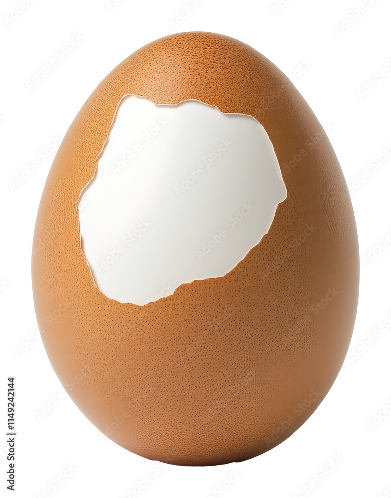 Brown egg with cracked shell revealing white interior, minimalistic concept Brown egg with cracked shell revealing white interior, minimalistic concept