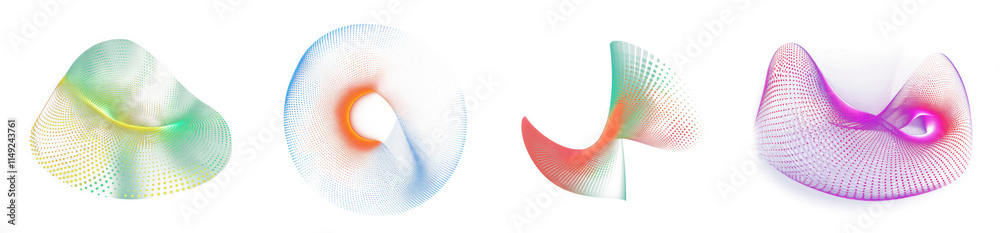 PNG Vibrant abstract 3D shapes design, element set on transparent background PNG Vibrant abstract 3D shapes design, element set on transparent background
