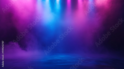 Wallpaper Mural Colorful stage lights illuminate a misty performance area for events.  Torontodigital.ca