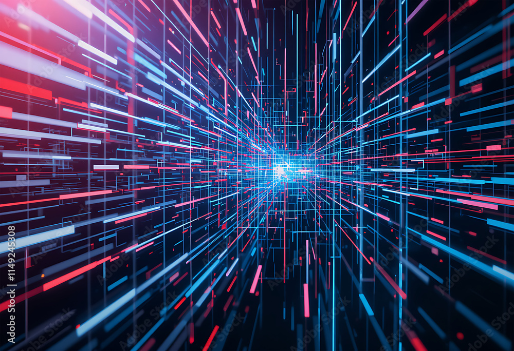 Digital lines with glitch effects, abstract tech disruption background design. Digital lines with glitch effects, abstract tech disruption background design.