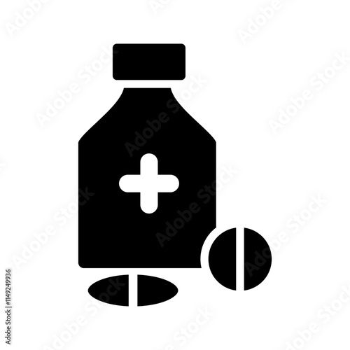 Pill jar icon template