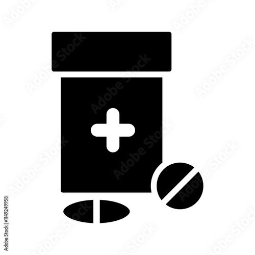Pill jar icon template