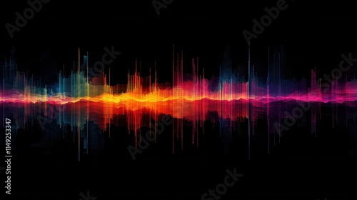 Wallpaper Mural Abstract Colorful Sound Wave Visualization Dynamic Audio Spectrum Background for Music, Technology, and Data Visualization Projects Torontodigital.ca