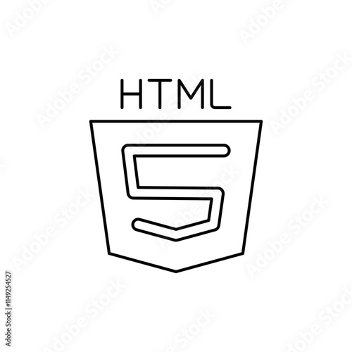 HTML5 Logo Outline Icon The official HTML5 logo for modern representation.