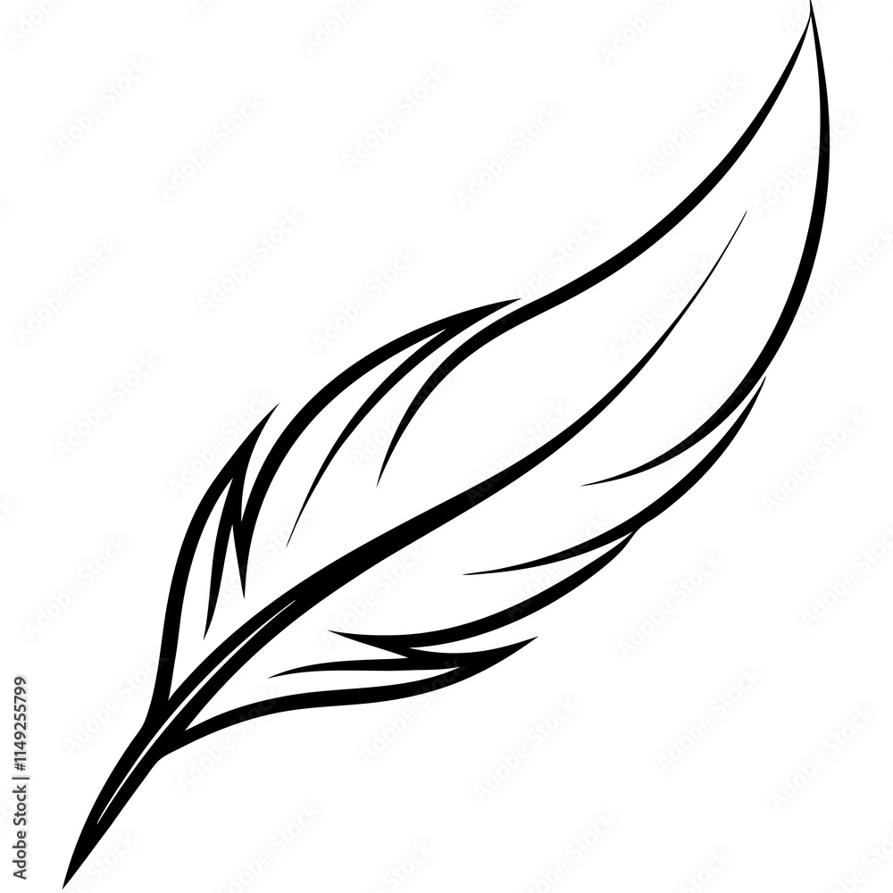 Obraz premium Simple Feather SVG for Web and Print
