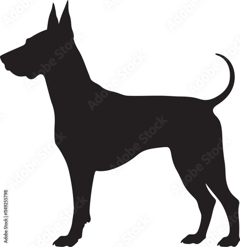 Bull Terrier Silhouette Vector Illustration White Background photo