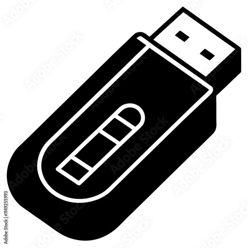 "Flat USB Flash Drive Icon for Tutorials"
