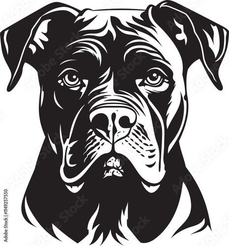 Cane Corso Silhouette Vector Illustration White Background