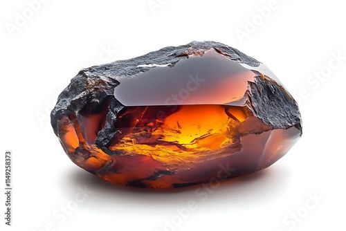 stone obsidian glass isolated on white