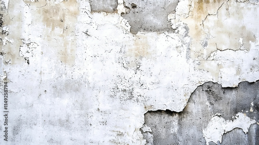 Obraz premium Weathered wall with peeling paint creating a rustic and textured background for design projects.